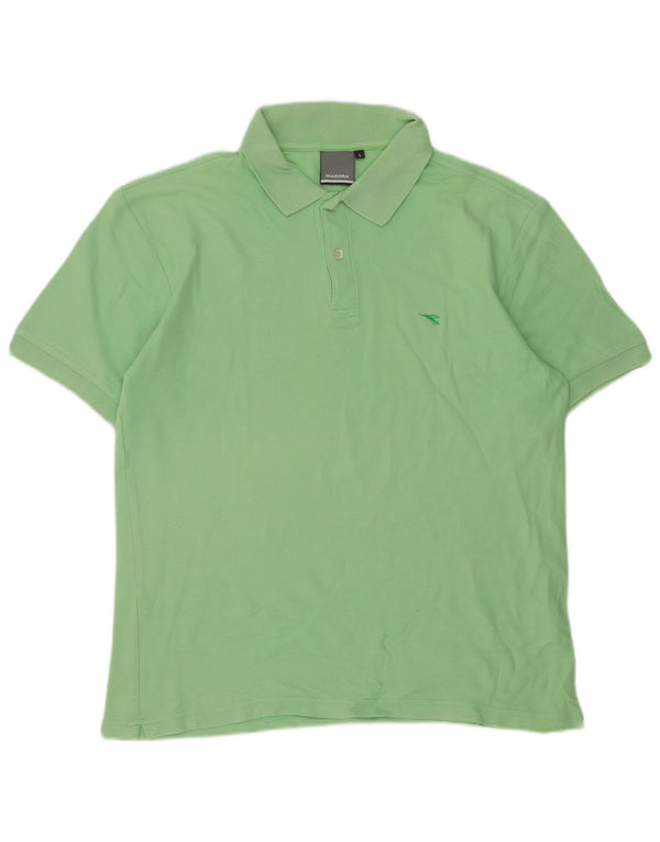 Diadora Mens Polo Shirt Large Green Cotton