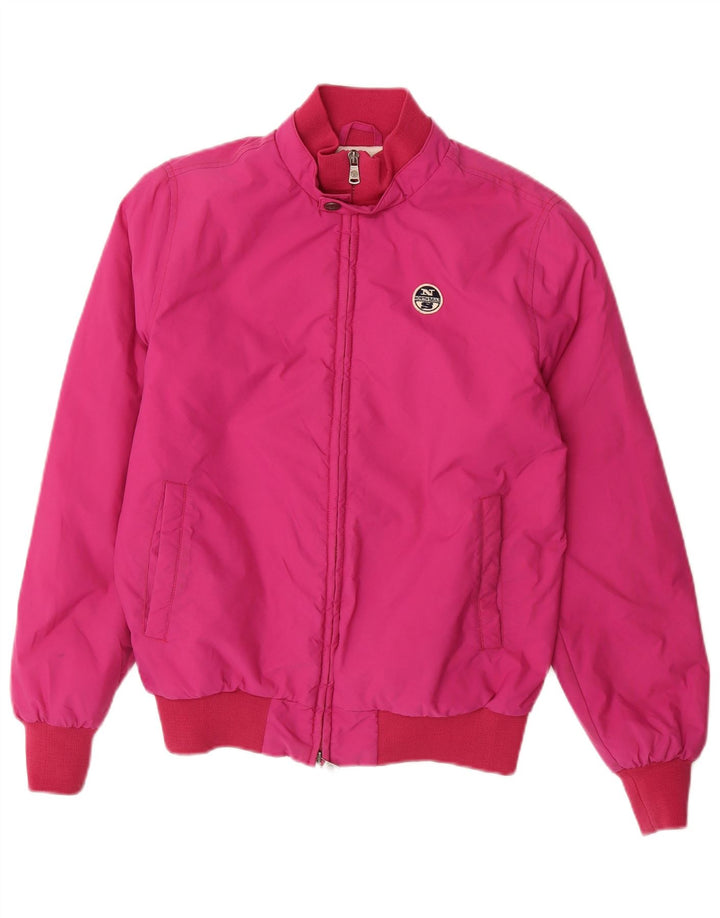 NORTH SAILS Womens Bomber Jacket UK 14 Medium Pink Polyamide