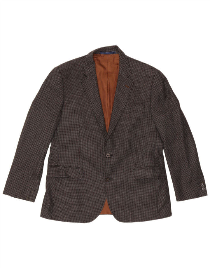 Marks & Spencer Veste blazer à 2 boutons pour homme UK 42 en laine à carreaux gris