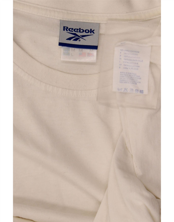 Reebok T-Shirt Homme Blanc Moyen Coton