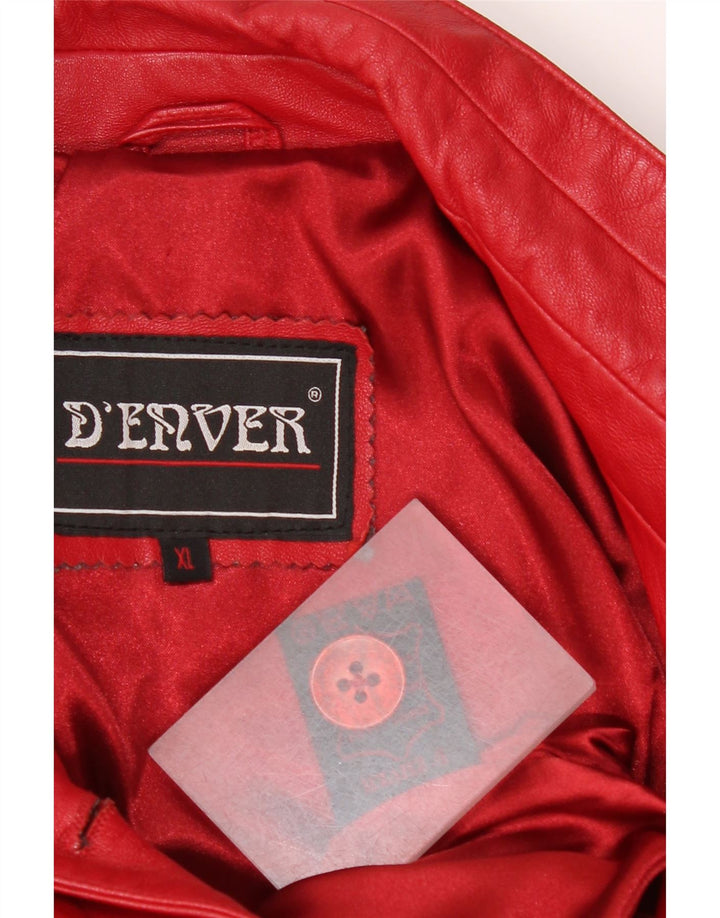 D'Enver Manteau en cuir pour femme UK 18 XL Cuir rouge