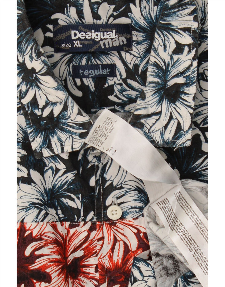DESIGUAL Chemise Homme XL Bleu Marine Coton Floral