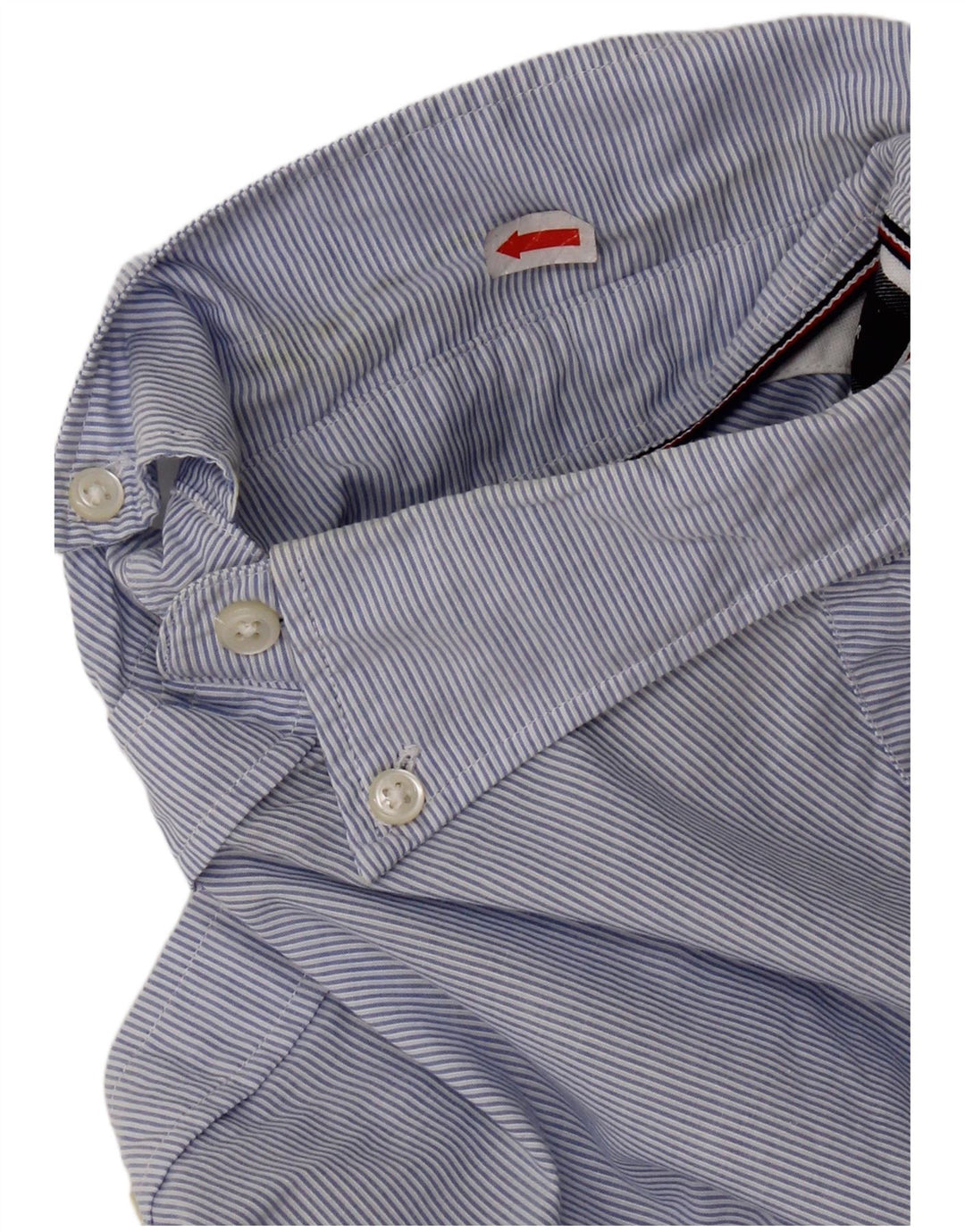 Tommy Hilfiger Chemise Slim Fit Homme Bleu Moyen en Coton à Fines Rayures