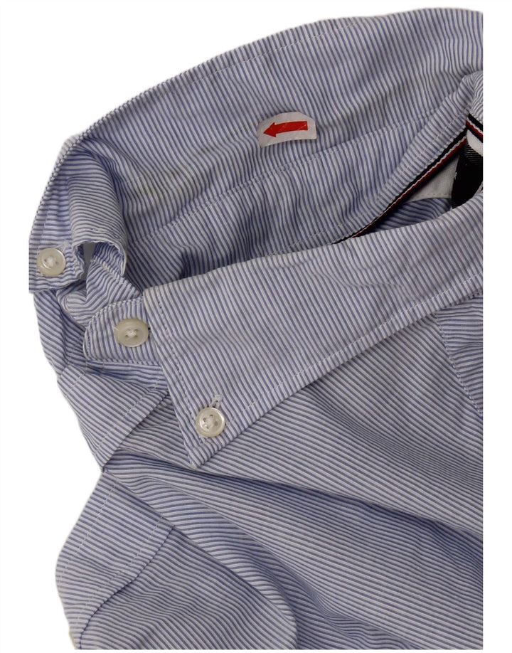Tommy Hilfiger Chemise Slim Fit Homme Bleu Moyen en Coton à Fines Rayures