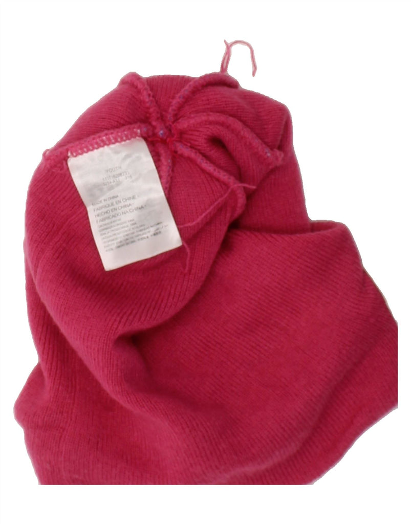 CONVERSE Girls Graphic Bobble Hat One Size Pink Colourblock Acrylic Vintage Converse and Second-Hand Converse from Messina Hembry 