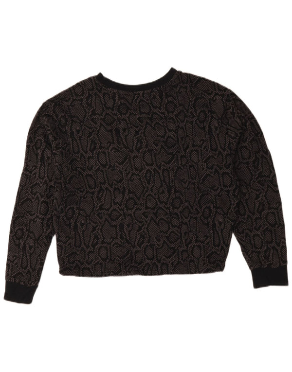 Puma Sweat-shirt Crop Graphic pour femme UK 14 Noir moyen imprimé animal