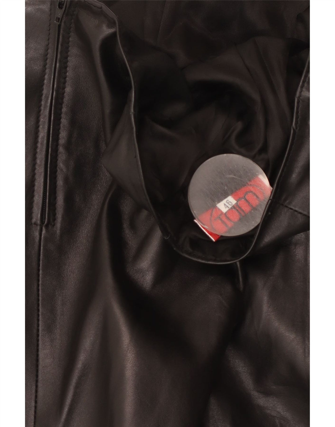 jupe en cuir femme vintage IT 46 Large W30 Cuir Noir