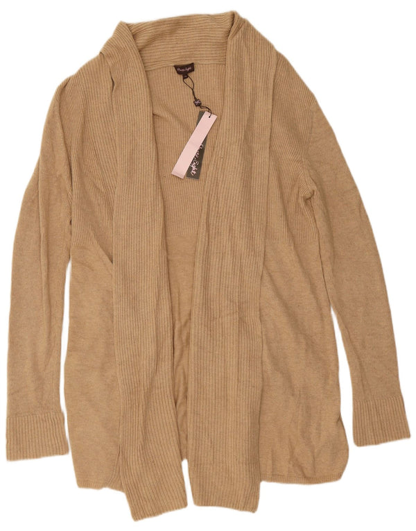 Phase Eight Pull cardigan ouvert long pour femme UK 14 Coton beige moyen