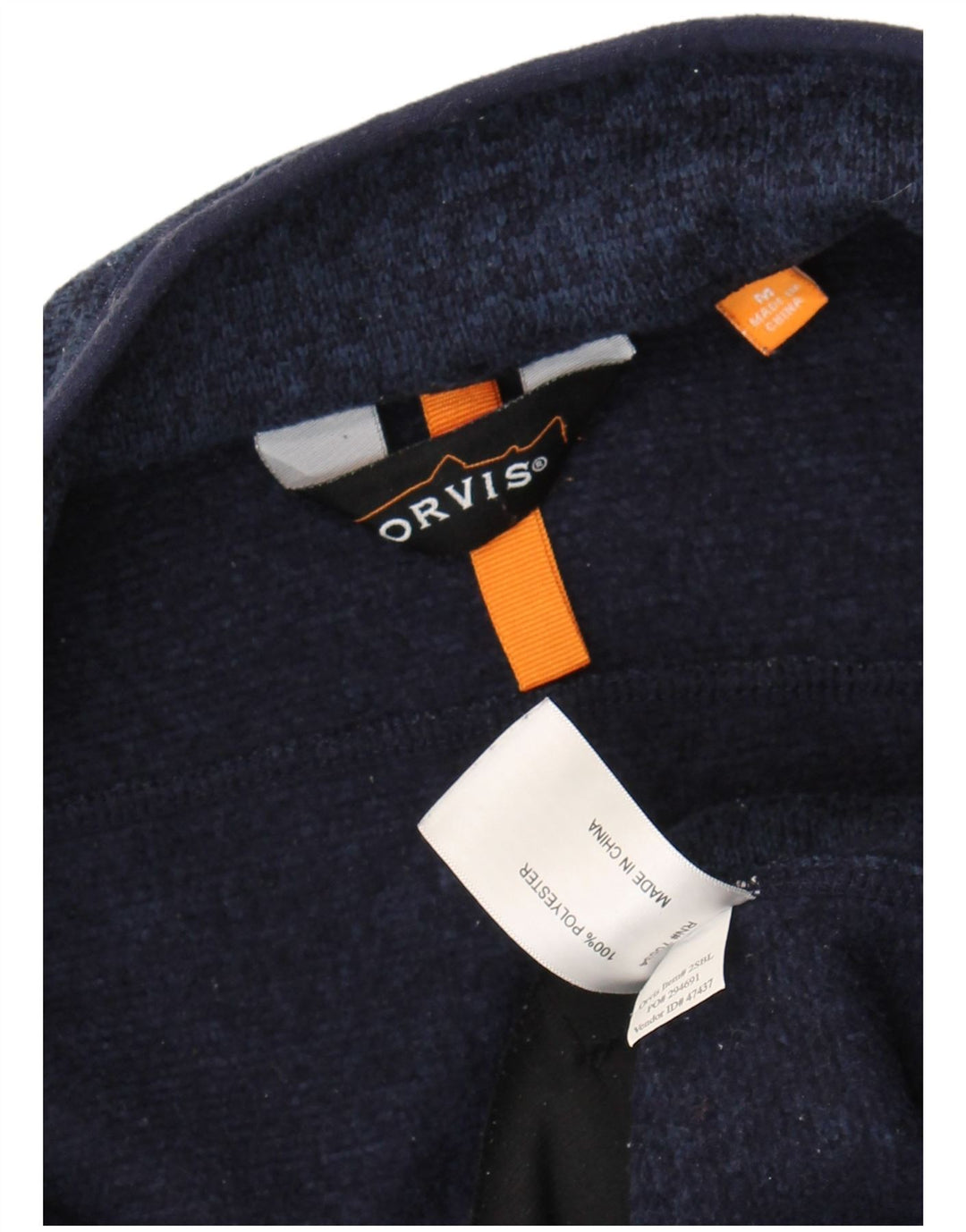 Orvis Veste de survêtement pour homme en polyester moucheté bleu marine moyen