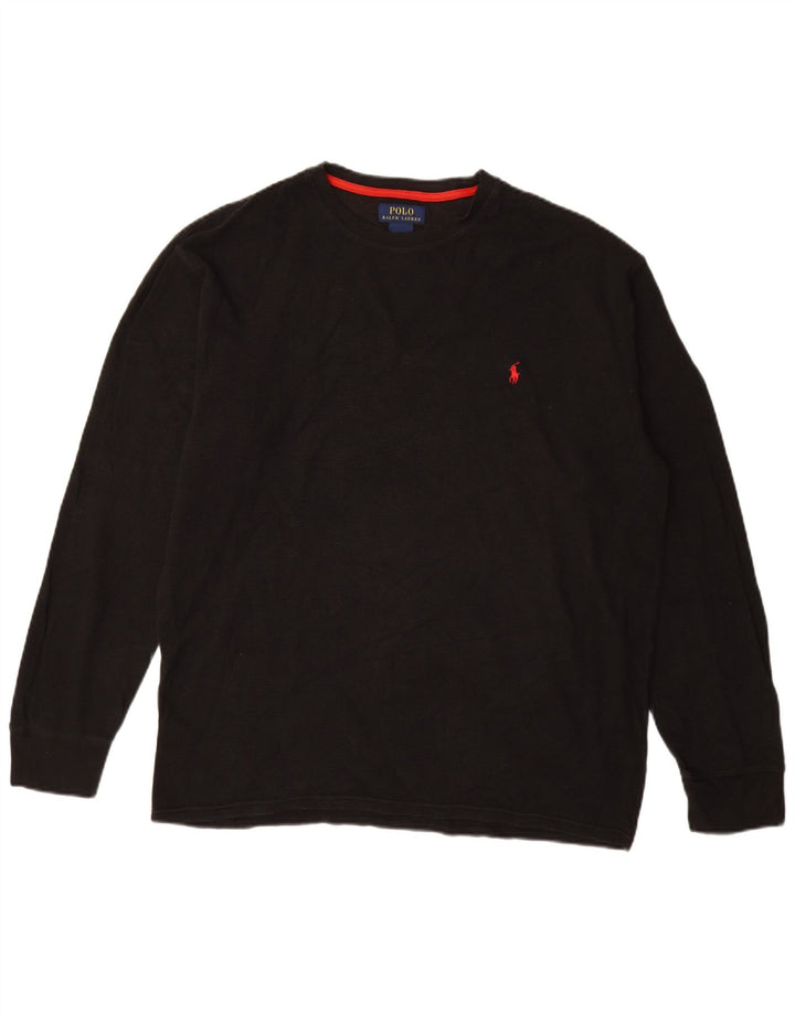 POLO RALPH LAUREN Haut Homme Manches Longues 2XL Bleu Coton