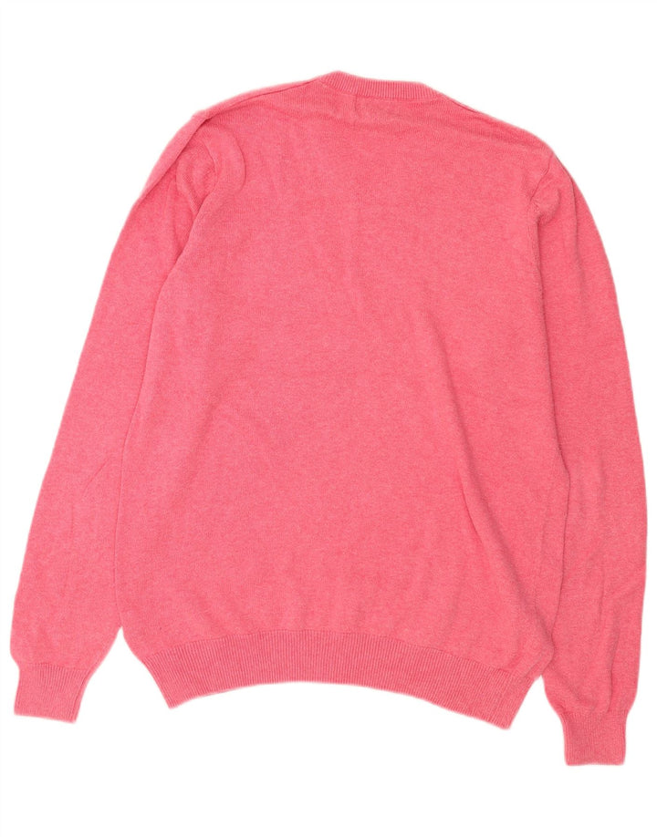 Marks & Spencer Pull Col V Homme Rose Moyen Coton