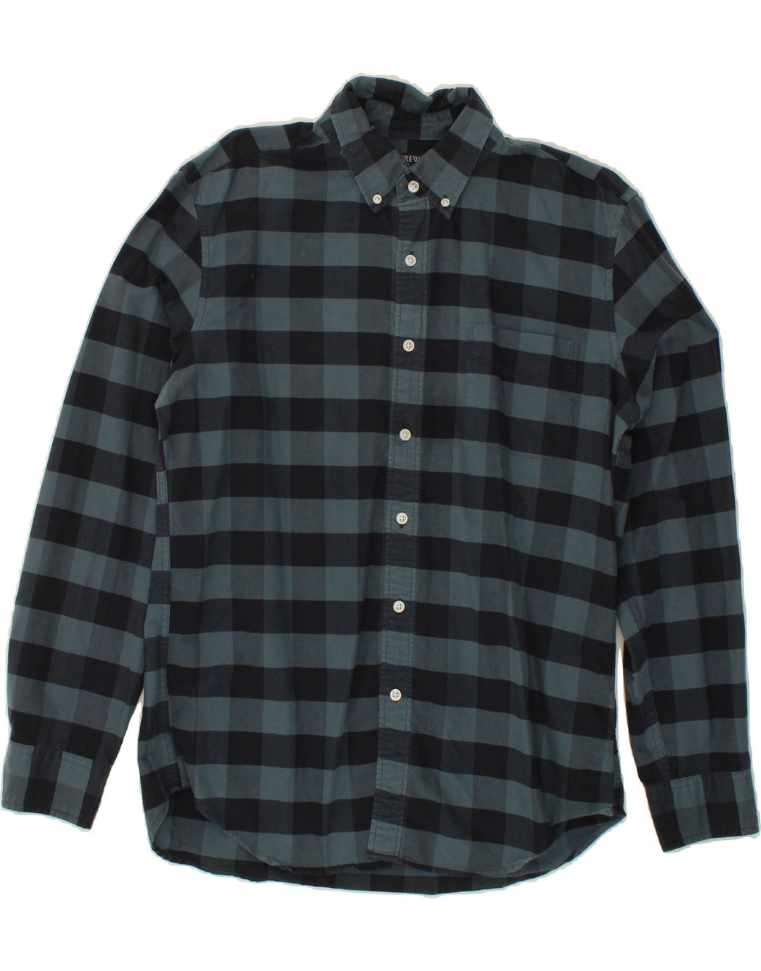 J. CREW Mens Flex Shirt Large Navy Blue Gingham Cotton Vintage J. Crew and Second-Hand J. Crew from Messina Hembry 