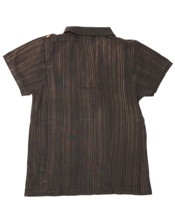 Puma Polo Homme Rayé Marron Moyen