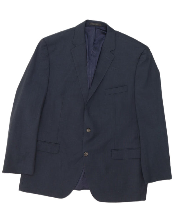 Chaps Veste Blazer 2 Boutons Homme UK 46 3XL Bleu Marine Laine