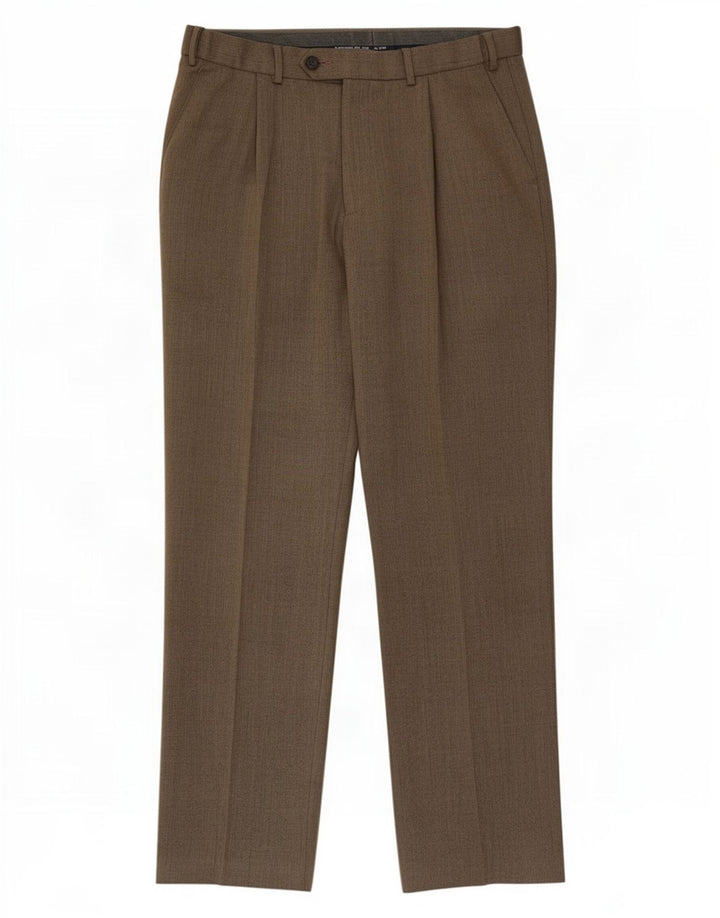 Marks & Spencer Pantalon de costume coupe classique pour homme W32 L31 laine beige