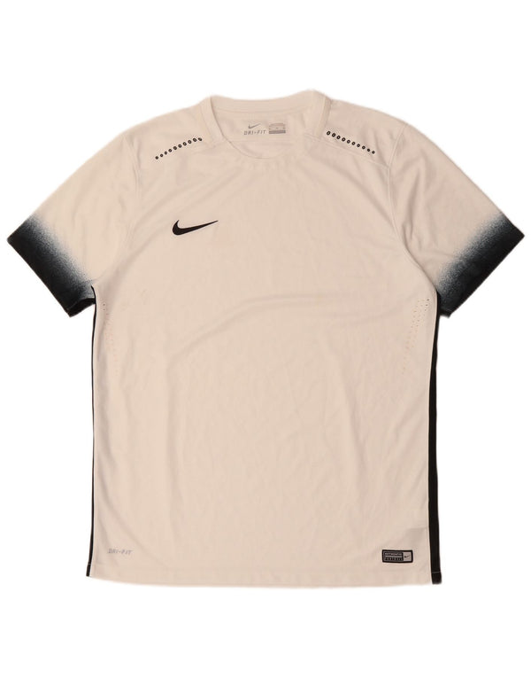 NIKE T-shirt Dri Fit pour hommes XL Blanc Colorblock Polyester