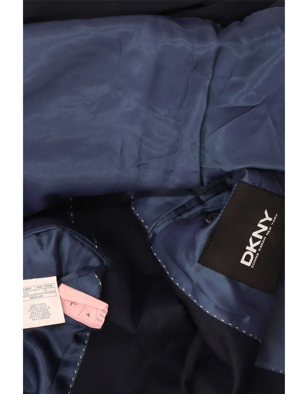 Dkny Veste Blazer 2 Boutons Homme IT 52 XL Bleu Marine Laine