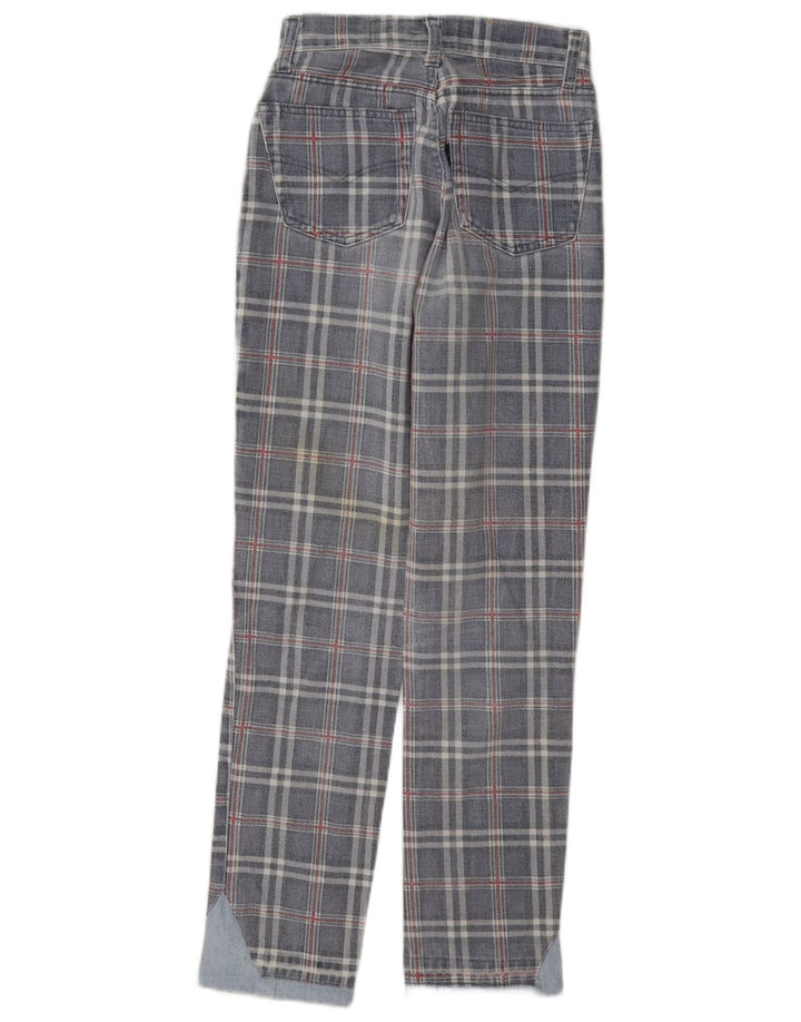 Extreme Jeans Fuselé Femme W26 L29 Bleu Carreaux Coton