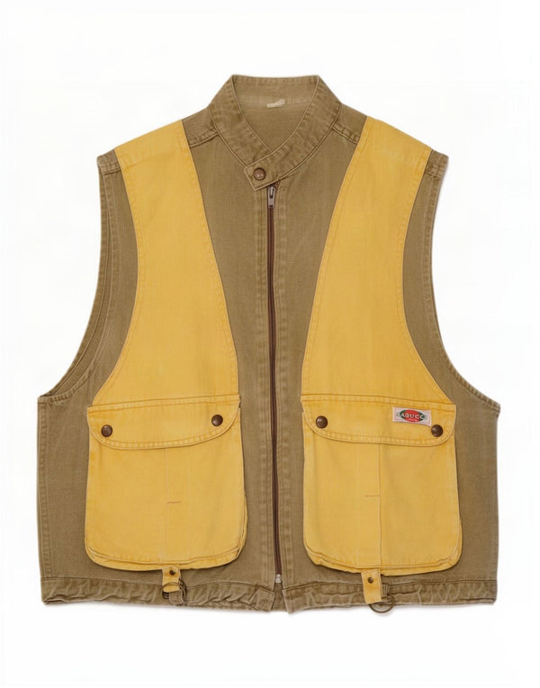 Casucci Gilet en jean pour homme UK 38 Medium Kaki Colourblock
