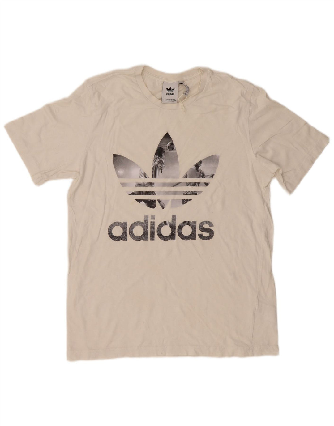 Adidas T-shirt graphique pour homme en coton blanc moyen