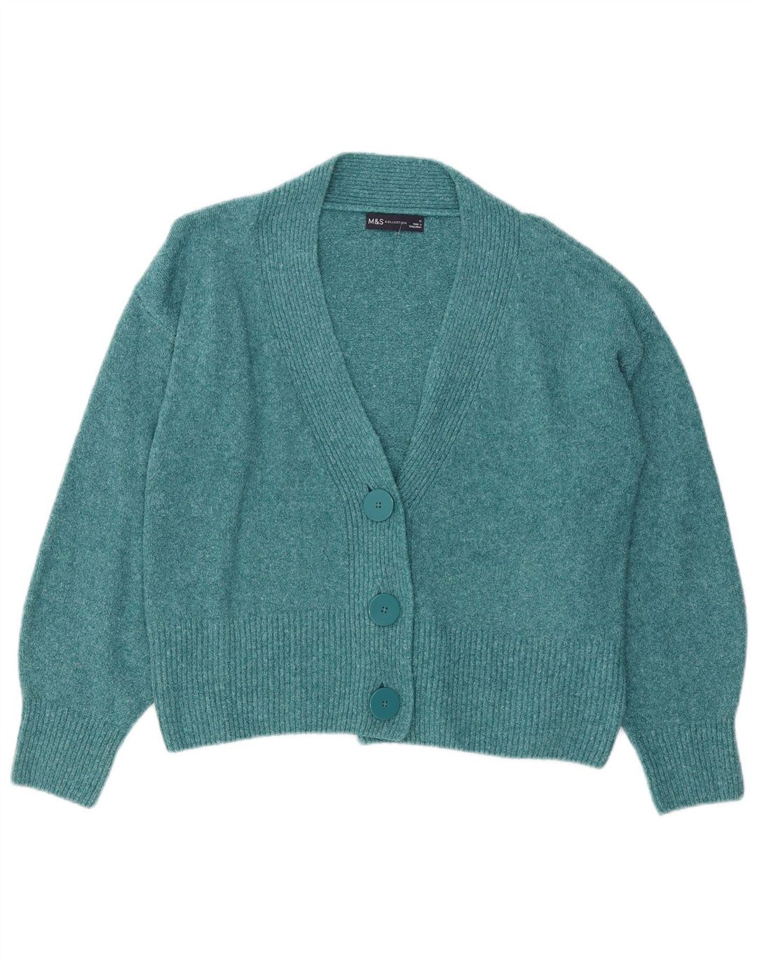 Marks & Spencer Cardigan pour femme en coton turquoise moyen UK 14