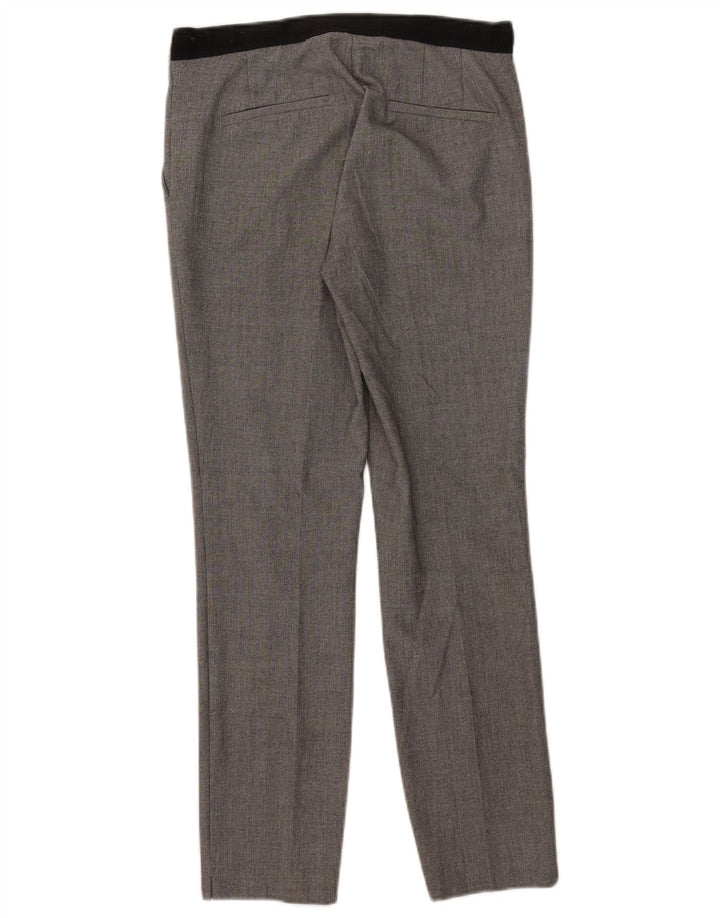 Zara Pantalon De Costume Slim Femme Petit W26 L27 Gris Polyester