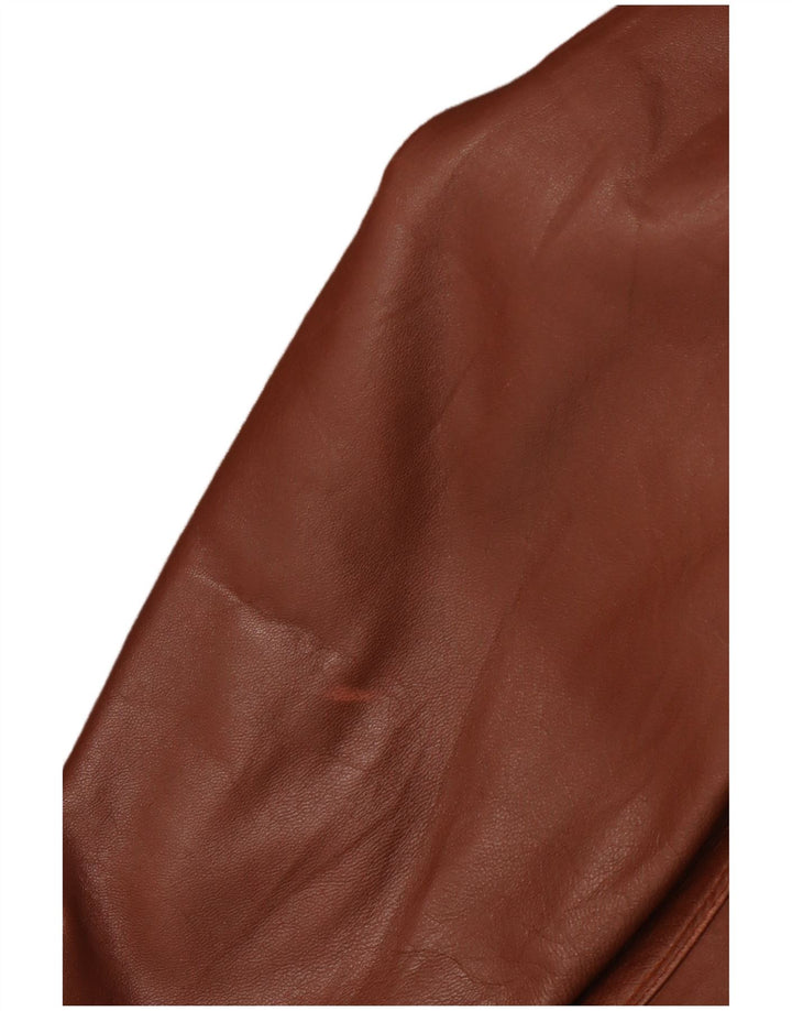 ANTICA PELLERIA Veste à capuche surdimensionnée pour femme IT 44 Cuir marron moyen