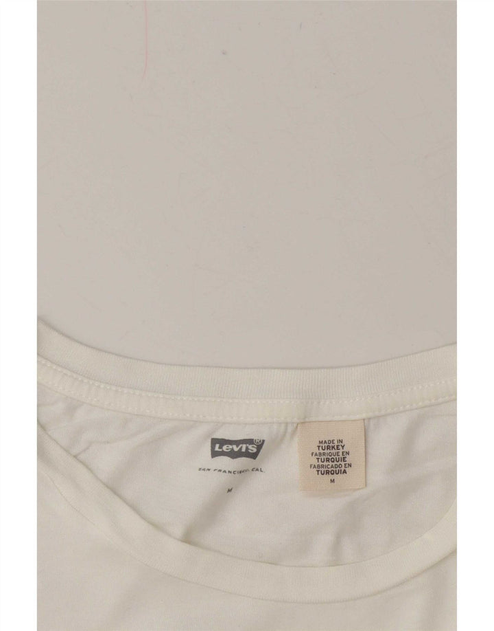 Levi's T-Shirt Graphique Femme UK 14 Blanc Moyen