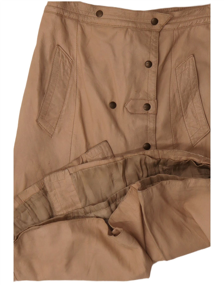 VINTAGE Jupe en cuir femme W30 Beige moyen