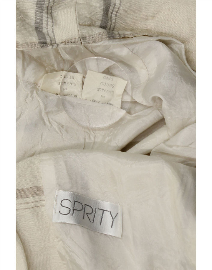 vintage Femme 1 Bouton Blazer Veste UK 14 Moyen Beige Check Lin