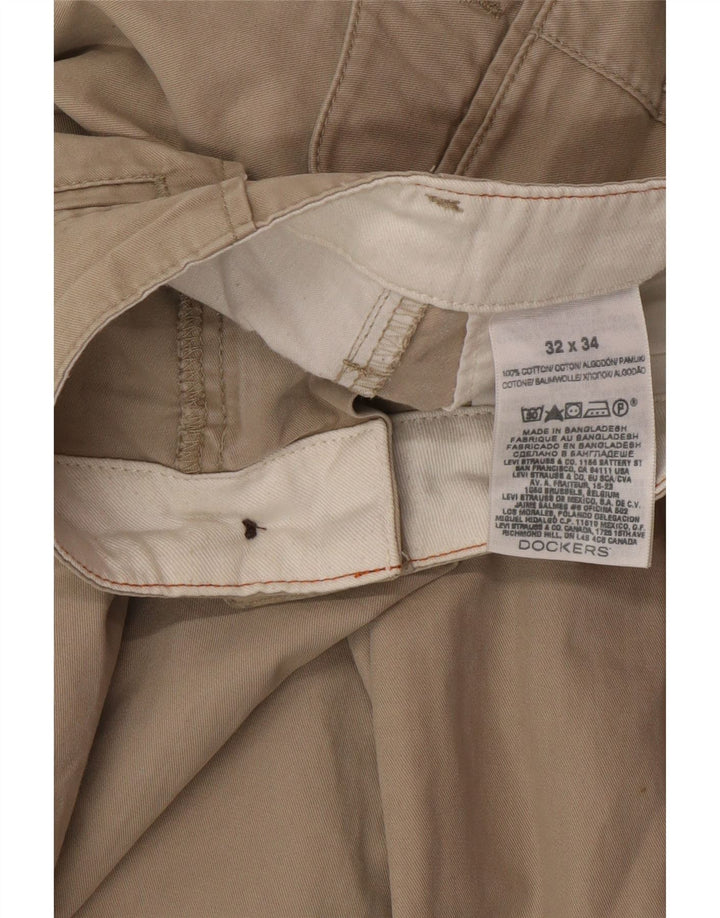 DOCKERS Pantalon Chino Droit Homme W32 L34 Beige Coton Classique