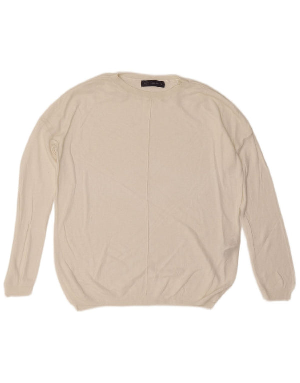 Marks & Spencer Pull surdimensionné à col rond pour femme UK 10 Petit Blanc