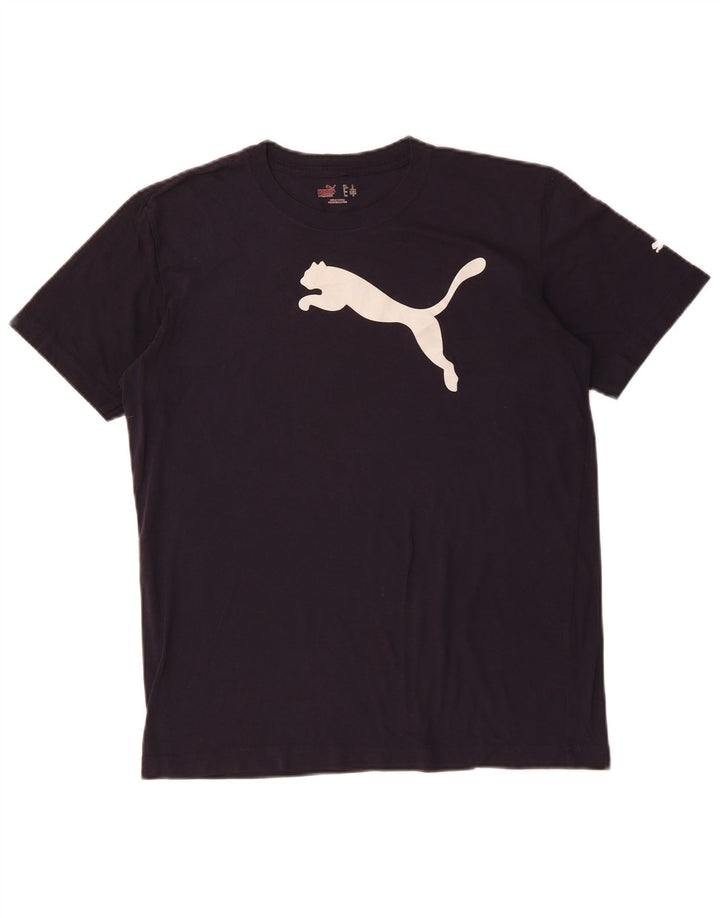 PUMA T-Shirt Graphique Homme Petit Bleu Marine Coton