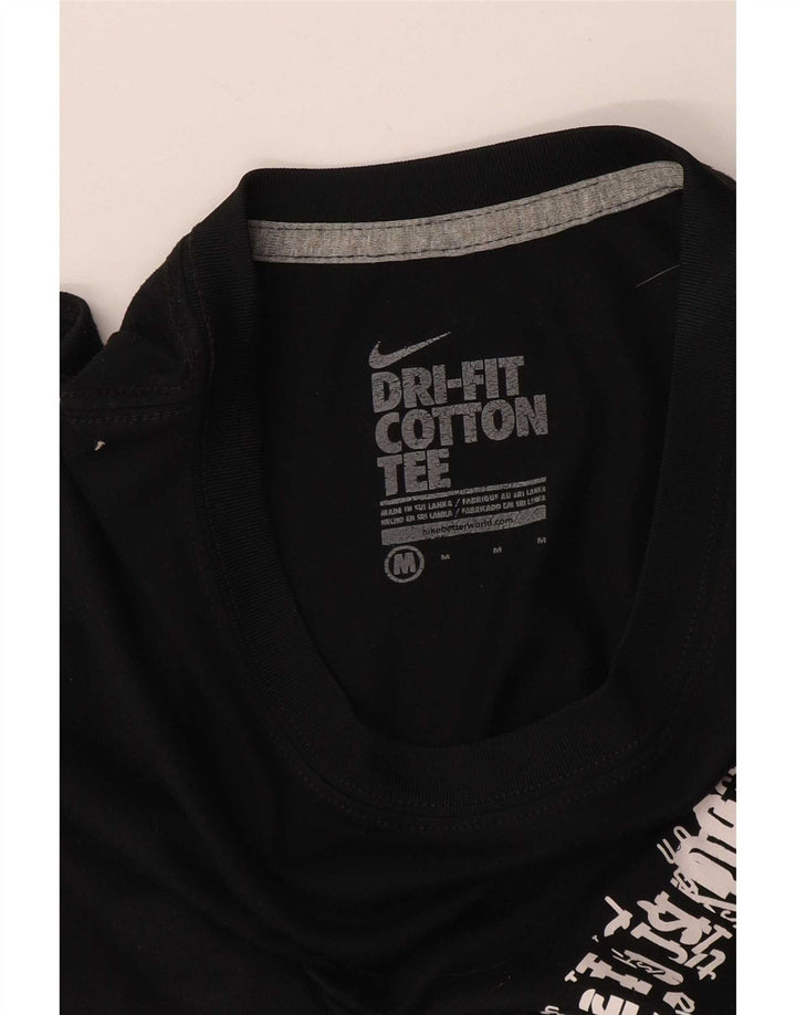 Nike Dri Fit Graphic T-shirt pour femme UK 14 Noir moyen
