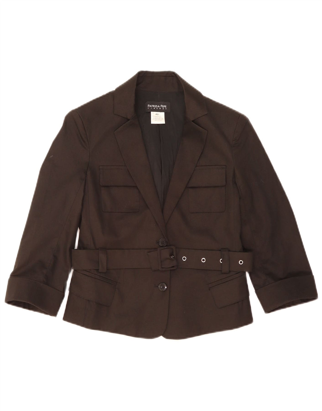 Patrizia Pepe Veste blazer courte à 2 boutons pour femme IT 40 Small Noir