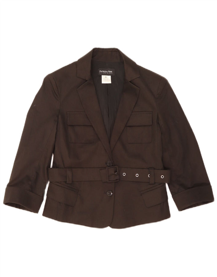 Patrizia Pepe Veste blazer courte à 2 boutons pour femme IT 40 Small Noir