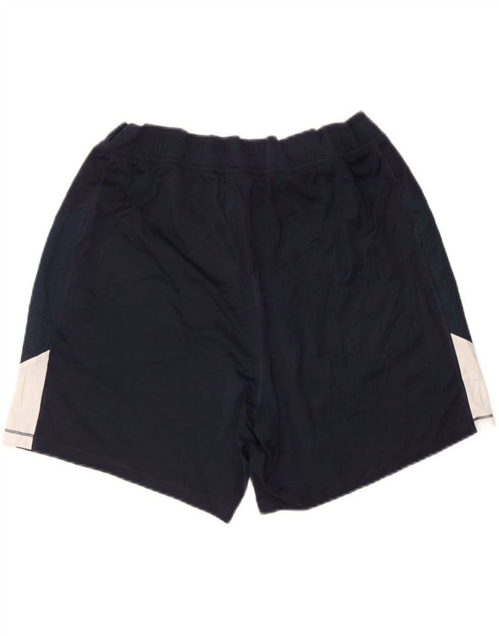 REEBOK Short de sport pour femme UK 16 Large Bleu Marine Colorblock Polyester
