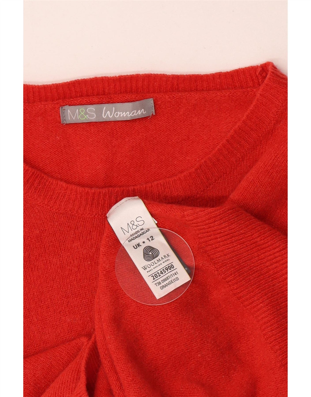 Marks & Spencer Pull col bateau pour femme UK 12 Orange moyen