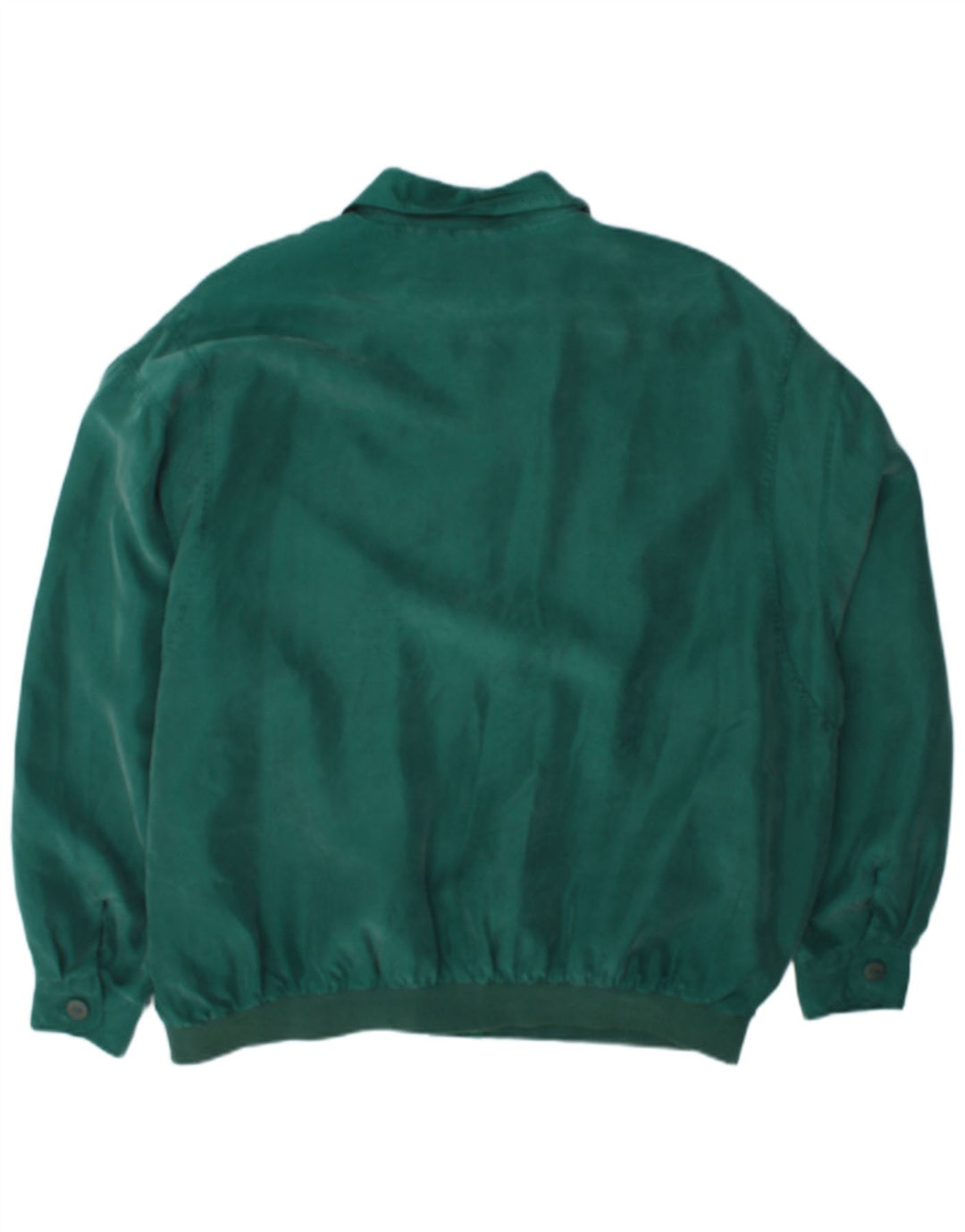 Veste Bomber Homme Vintage IT 56 3XL Soie Verte