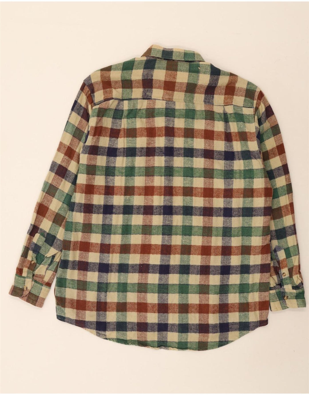 vintage Mens Flannel Shirt Taille 41/42 Grand coton à carreaux multicolores