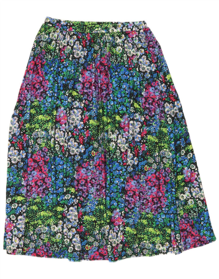 OASIS Jupe Midi Plissée Femme Petite W26 Polyester Floral Multicolore