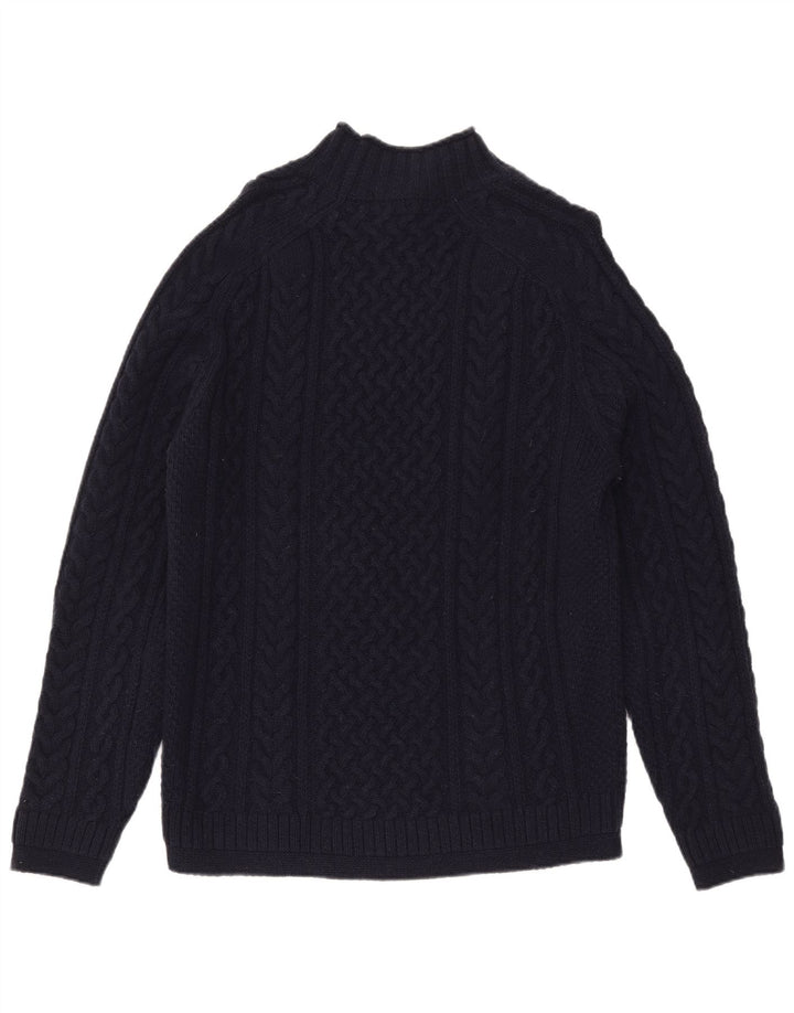 Massimo Dutti Pull col roulé pour femme UK 16 Grande laine bleu marine