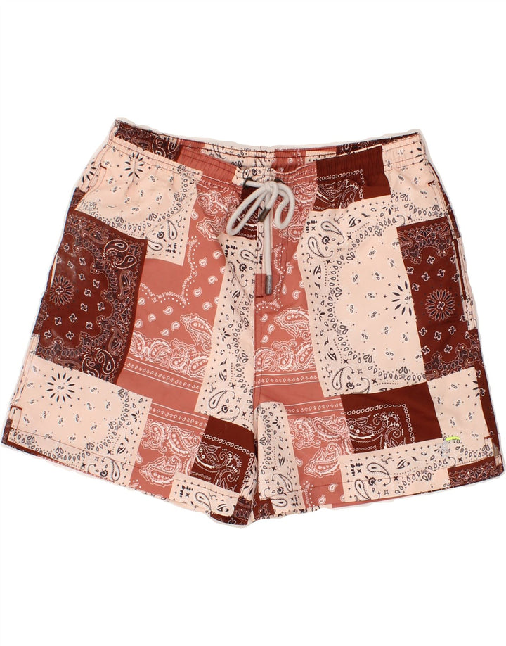 TOOCO Mens Swimwear Small Maroon Patchwork Polyester Vintage Tooco and Second-Hand Tooco from Messina Hembry 