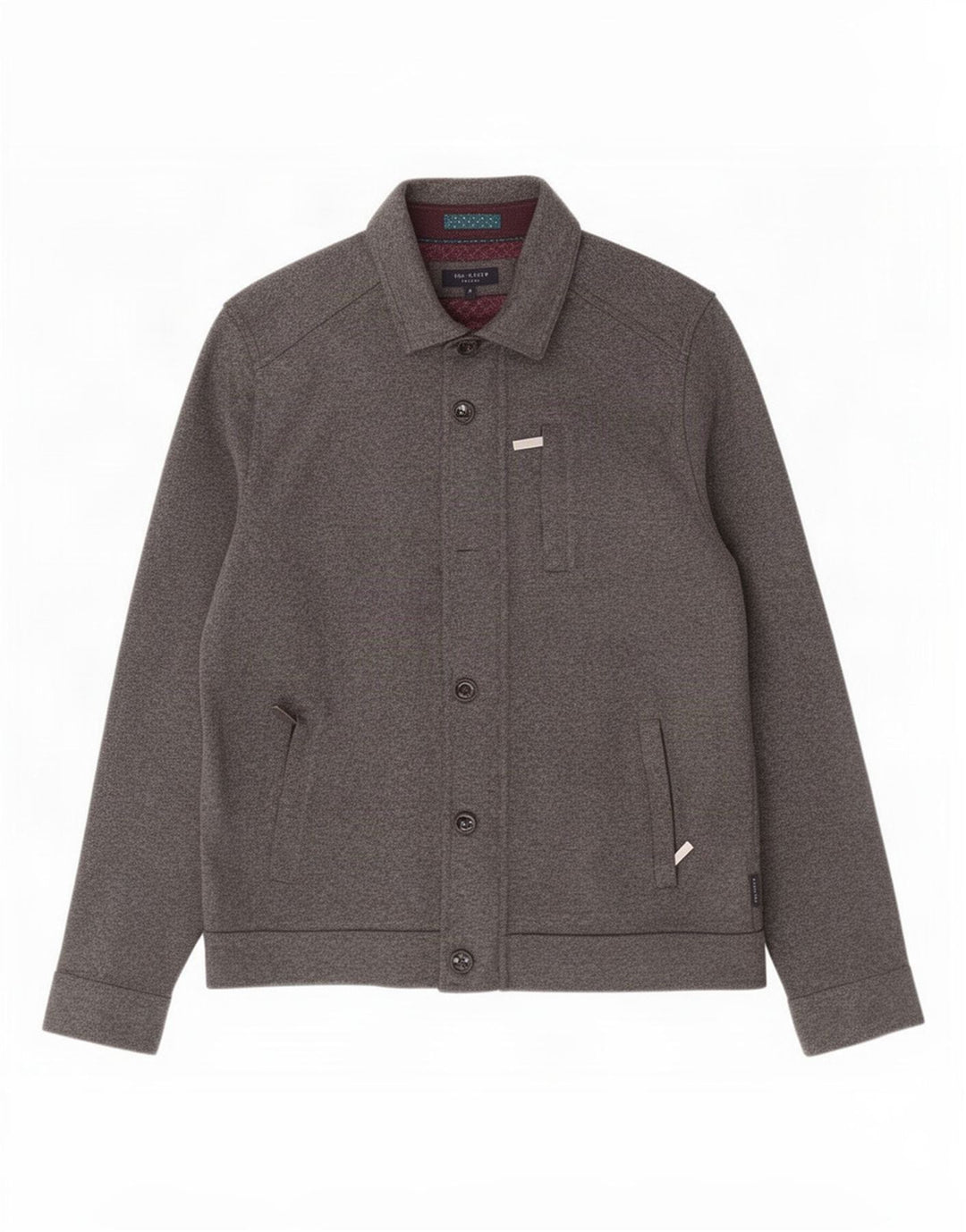 Ted Baker Veste Bomber Homme Taille 4 Grand Gris Polyester