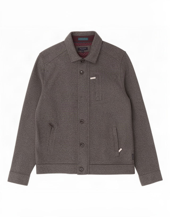Ted Baker Veste Bomber Homme Taille 4 Grand Gris Polyester