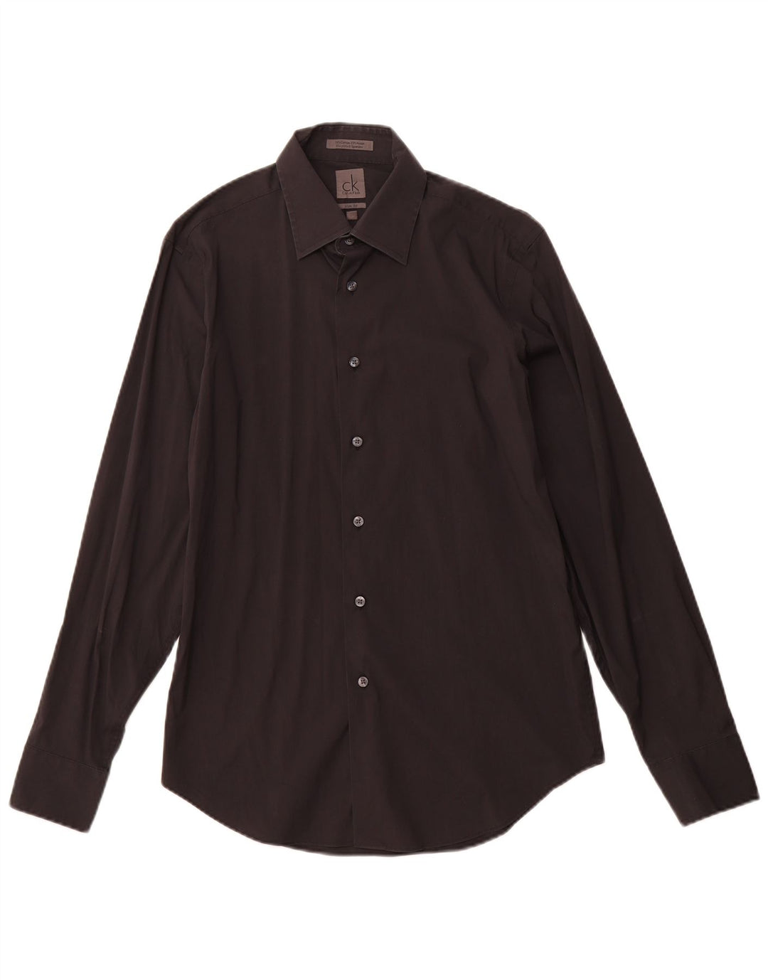 CALVIN KLEIN Chemise Slim Fit Homme Taille 39 15 1/2 Coton Noir Moyen