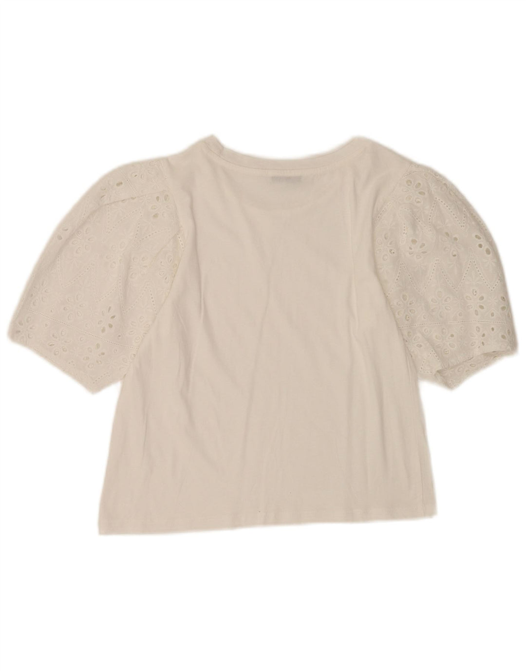 Zara Womens Crop Blouse Top UK 10 Petit Blanc