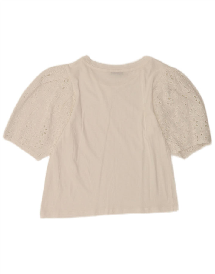 Zara Womens Crop Blouse Top UK 10 Petit Blanc