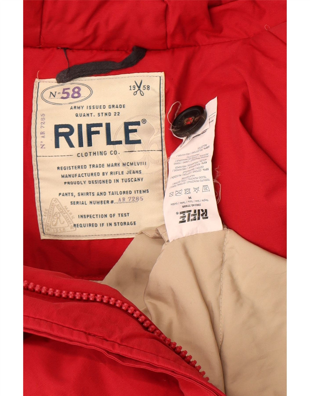 Rifle Veste matelassée à capuche pour femme UK 14 Coton rouge moyen