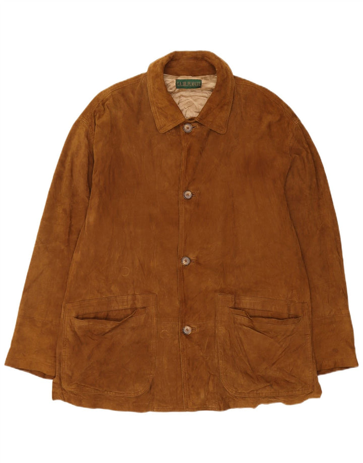 veste en daim homme vintage IT 52 Grand Marron